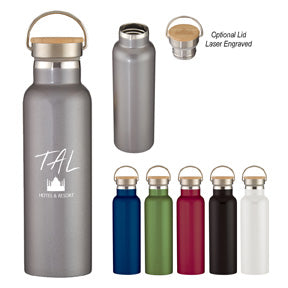 21 Oz Liberty Stainless Steel Bottle With Wood Lid