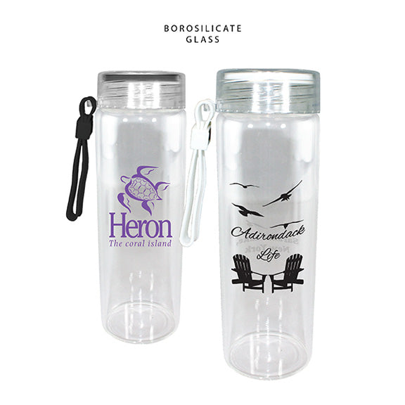 20 Oz Durable Clear Glass Bottle With Screw On Lid