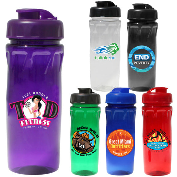 18 oz. Poly-Saver PET Bottle with Flip Top Cap, Full Color Digital