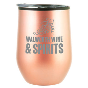 12 oz Bay Mist Stainless Wine Tumbler with Lid