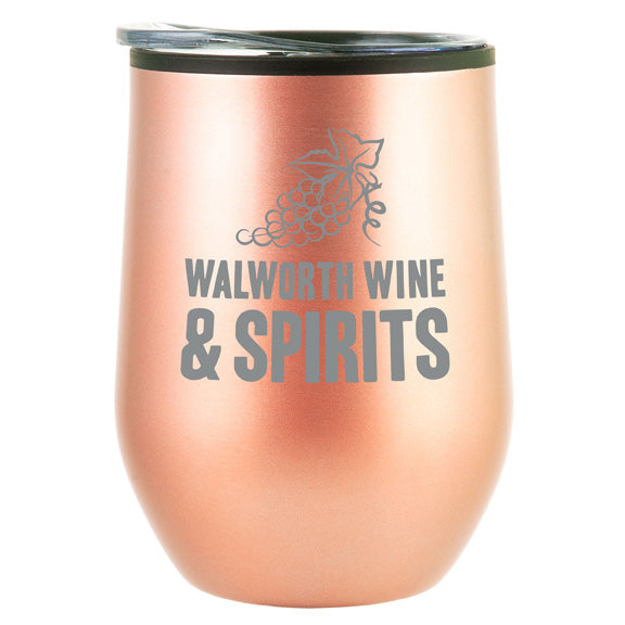 12 oz Bay Mist Stainless Wine Tumbler with Lid