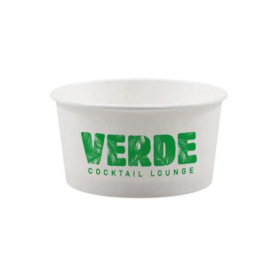 6 oz Food Container Paper White Tradition Print