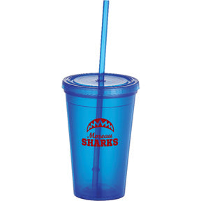 ICEBERG 16OZ DOUBLE WALL TUMBLER WITH STRAW