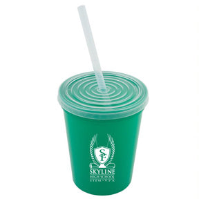 16oz Stadium Cup with Lid and Straw