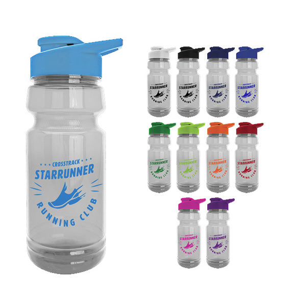 The Trainer 24 Oz Transparent Water Bottle With Drink Thru Lid