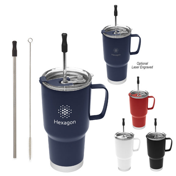 20 Oz Fulton Stainless Steel Mug With Straw