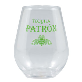 4oz Clear Plastic Stemless Winelgass