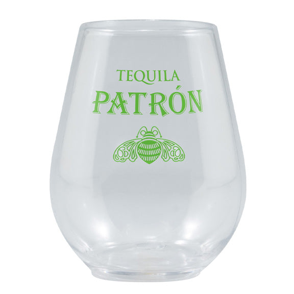 4oz Clear Plastic Stemless Winelgass