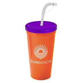 24 Oz. Sports Sipper Cup With Flex Straw