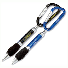 Soft Grip Metal Pen with Carabiner