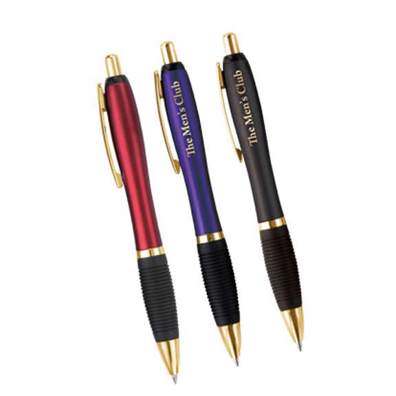 El Gripper Click Pen with Gold Trim