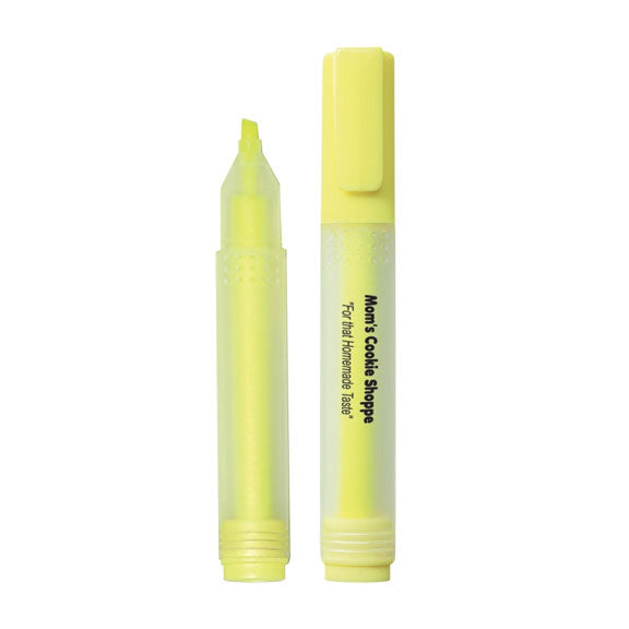 Rectangular Highlighter With Frosted Barrel And Yellow Chisel Tip