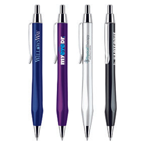 Triangular Grip Metal Pen with Blue Ink