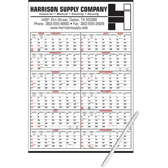 Daily Memo calendar W/ Dry Erase Surface