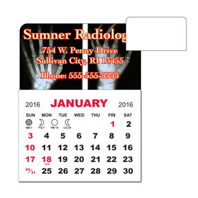 3 X 3.875 Adhesive or Magnet Calendar Pad - Rounded