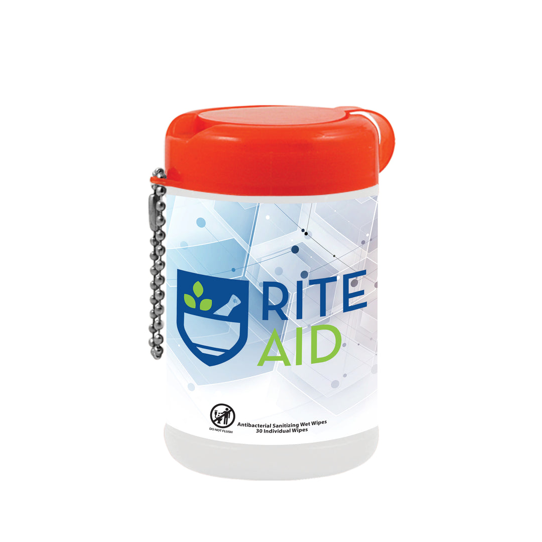 30 Tek-Wipes Anitbacterial In Canister