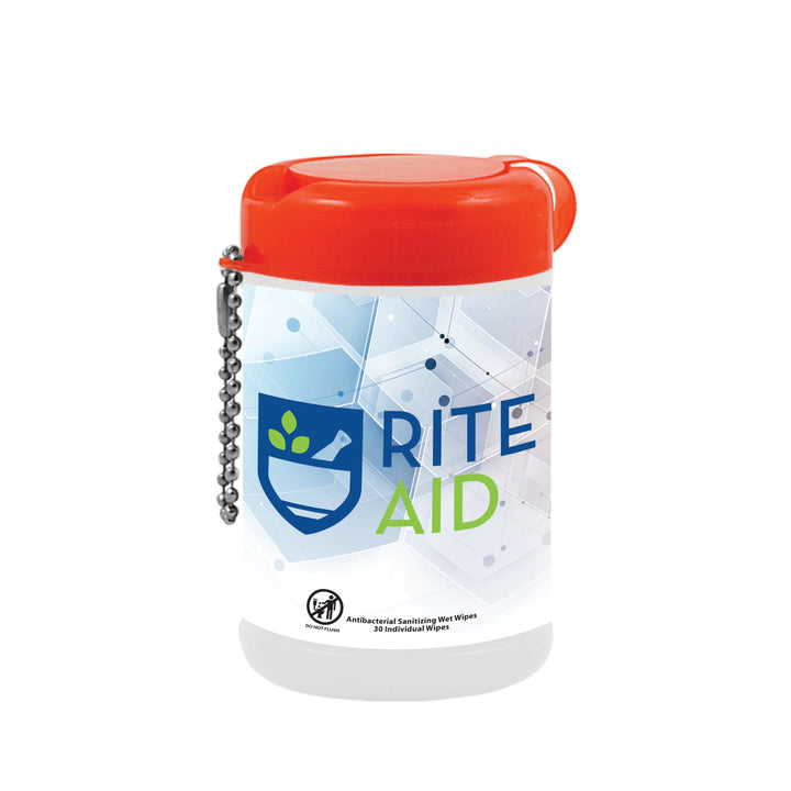 30 Tek-Wipes Anitbacterial In Canister