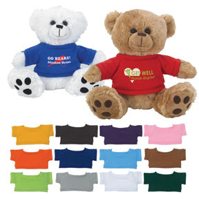 8 Inch Plush Big Paw Teddy Bear With Shirt