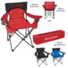 Deluxe Padded Folding Chair with Carrying Bag