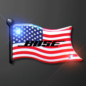 American Flag Flashing Light Up Pin