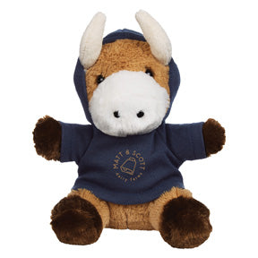 6 Inch Plush Brave Bull With Hoodie