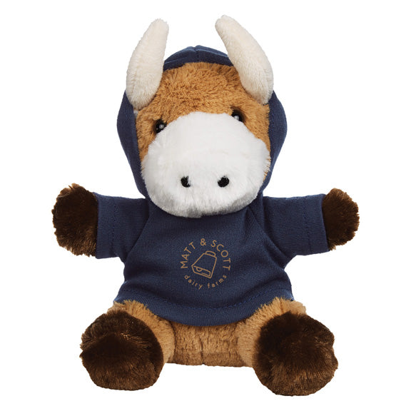 6 Inch Plush Brave Bull With Hoodie