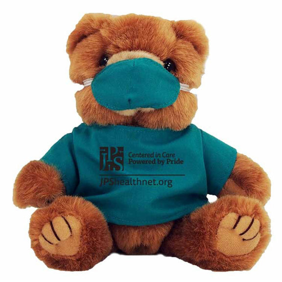 8 inch Scrub Bear with one color imprint