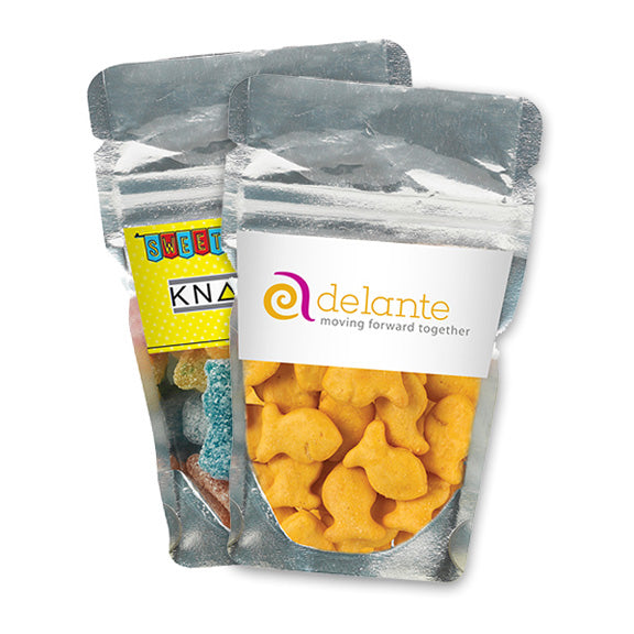 Resealable clear pouch filled with...