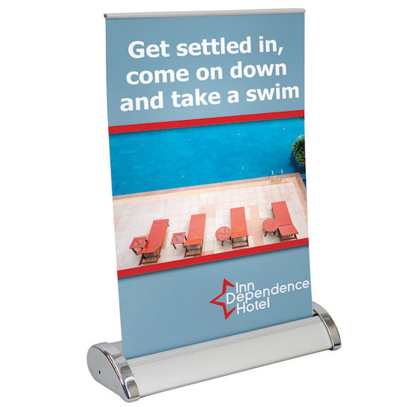 Small Mini Promo Retractor Table Top Banner Kit