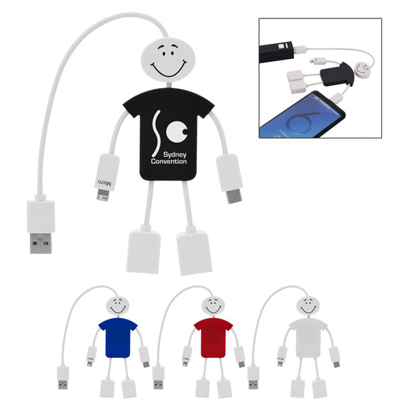 Techmate 2 in 1 Charging Cable and USB Hub