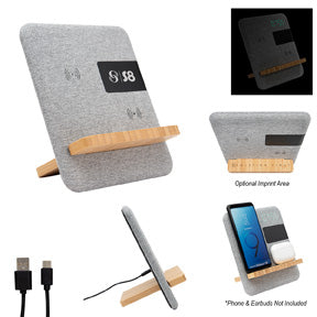 Fabric and Bamboo Wireless Charger with Lock