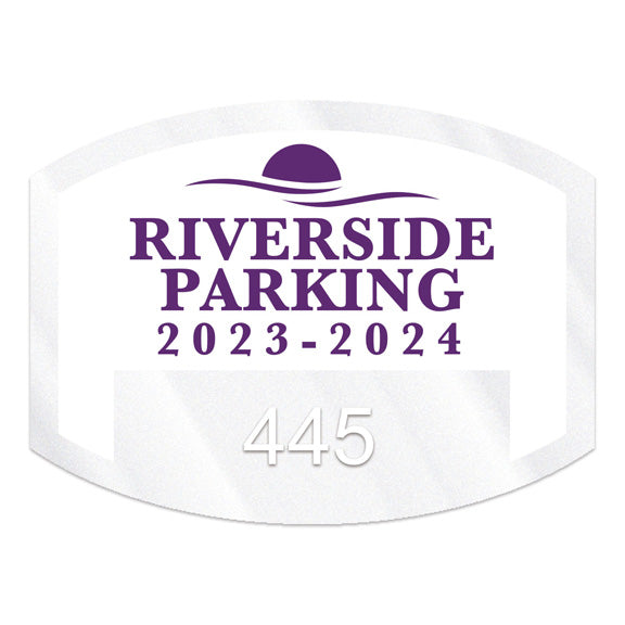 Inside Parking Permit Flat Side Oval Adehesive