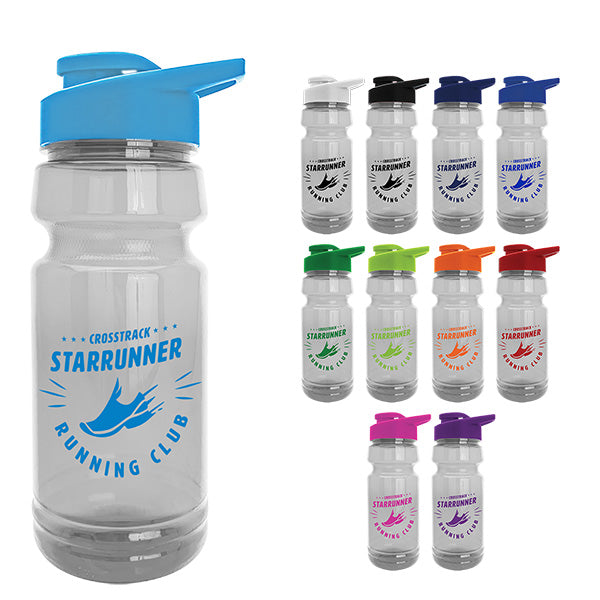 The Trainer - 24 oz. Transparent Water Bottle with Drink-Thru