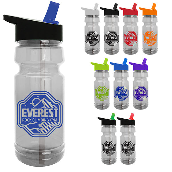 The Trainer - 24 oz. Clear Sports Bottle with Flip Straw