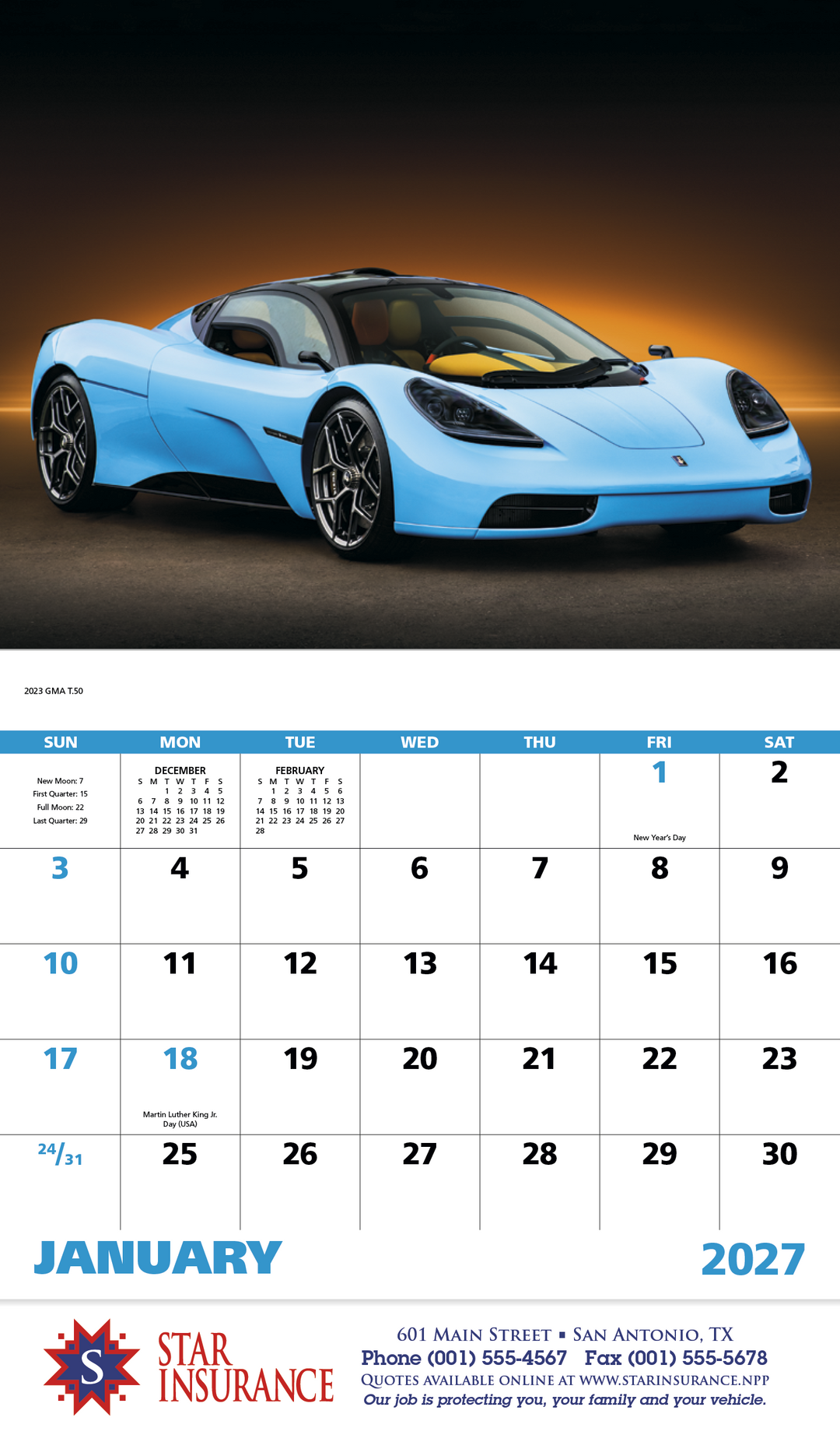 Good Value™ Exotic Sports Cars - Stapled Calendar