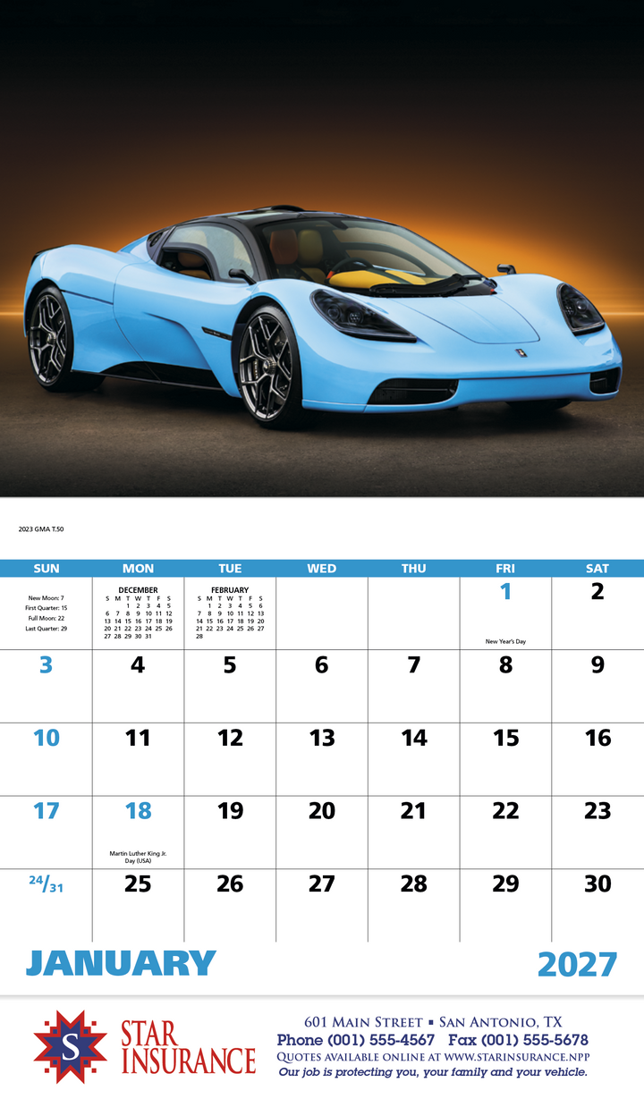 Good Value™ Exotic Sports Cars - Stapled Calendar
