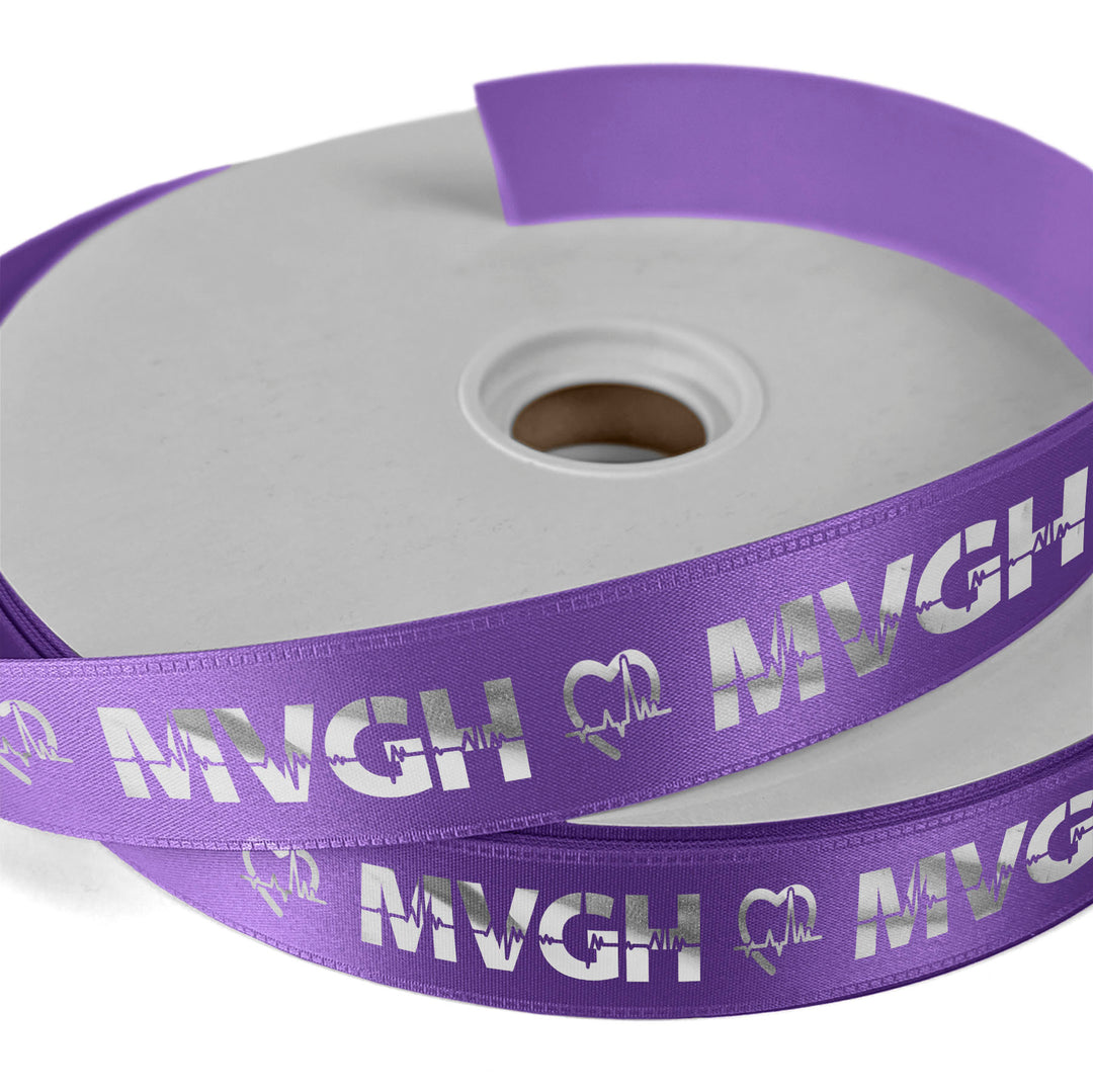 1" Badge Satin Ribbon - 100yd Roll - Foil Print