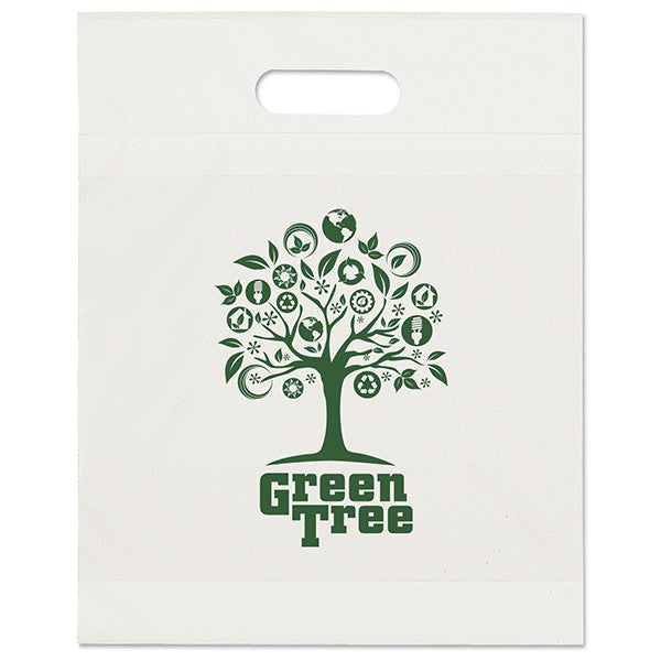 Eco Die Cut Handle Bag - 12W x 15H x 3 - Flexo Ink Print