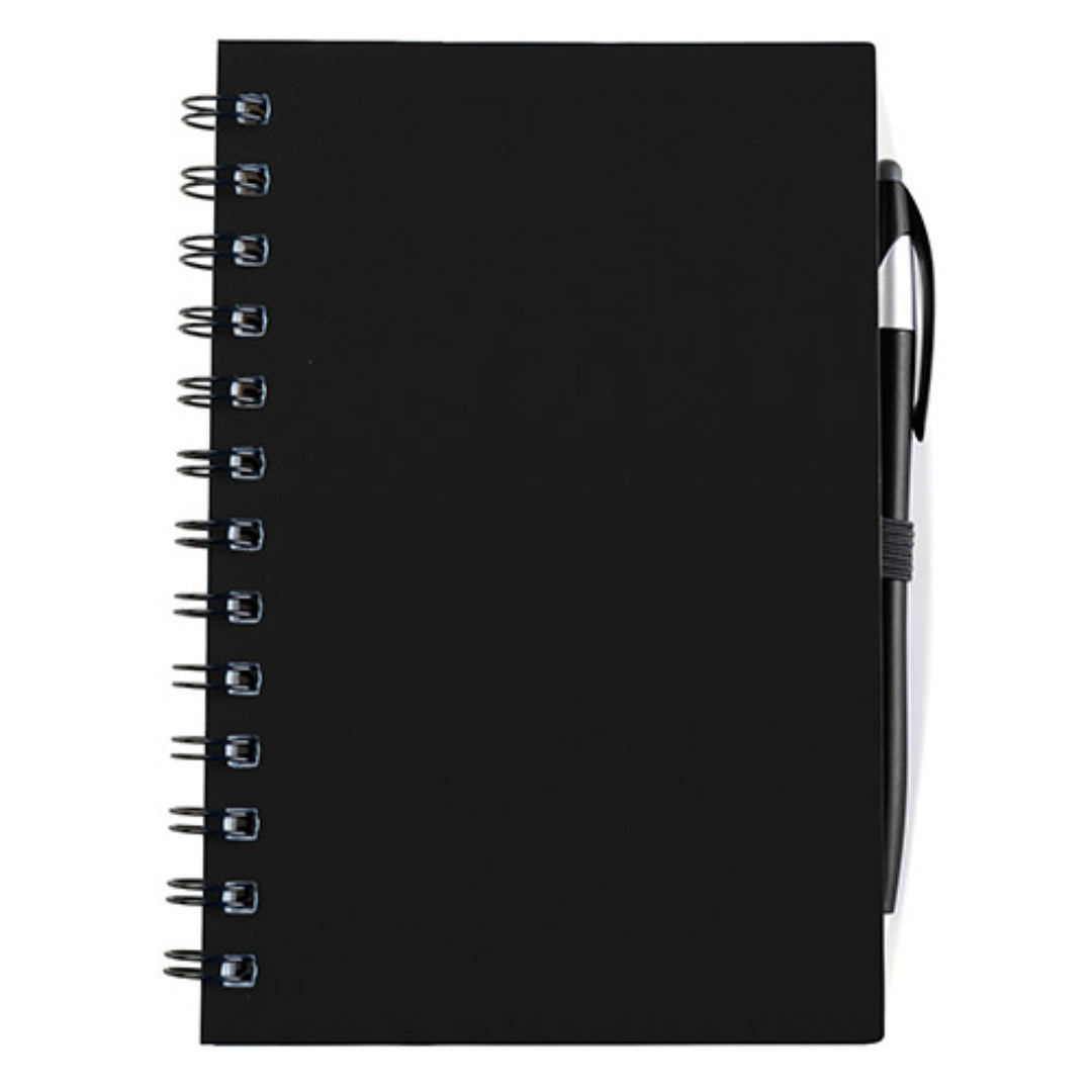 SpiralScript 5.5 x 7 Plastic Spiral Journal with Pen
