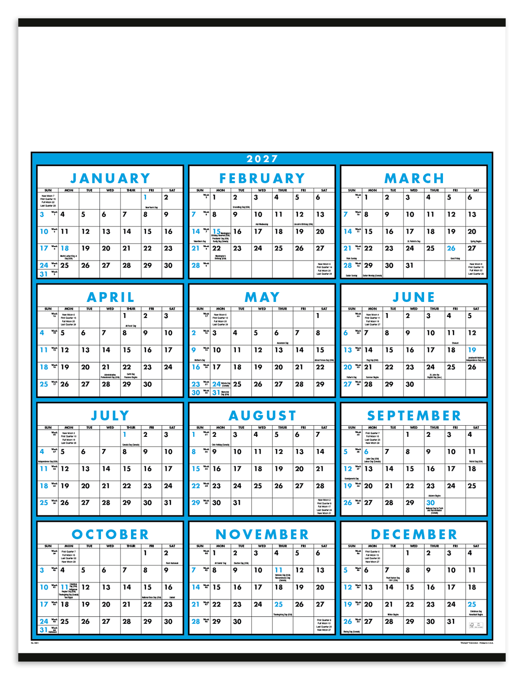 Triumph® Calendars Span-A-Year Non-Laminated Calendar