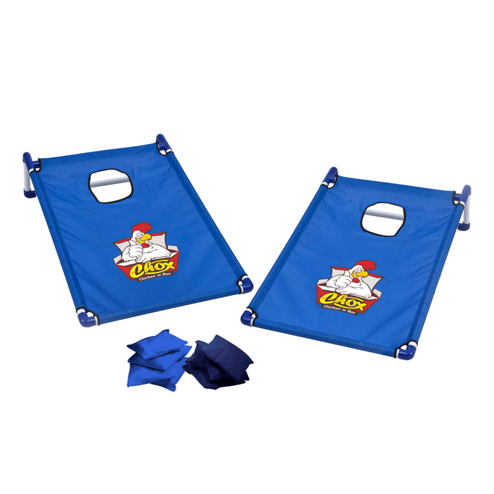 Portable Cornhole, 4 Navy & Royal Bean Bags