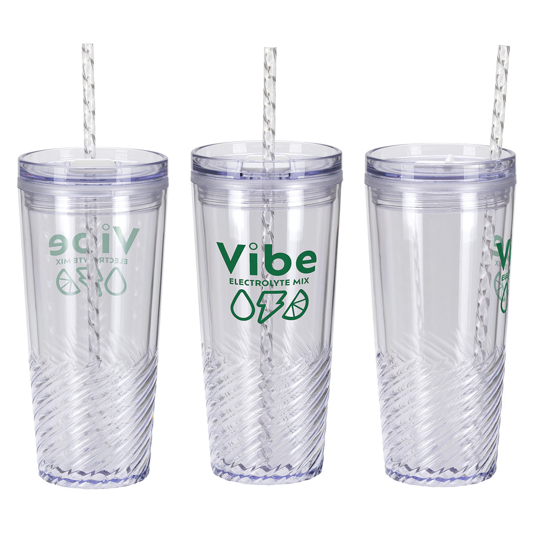 Clio 20 oz  2-in-1 Recycled Acrylic Straw Tumbler