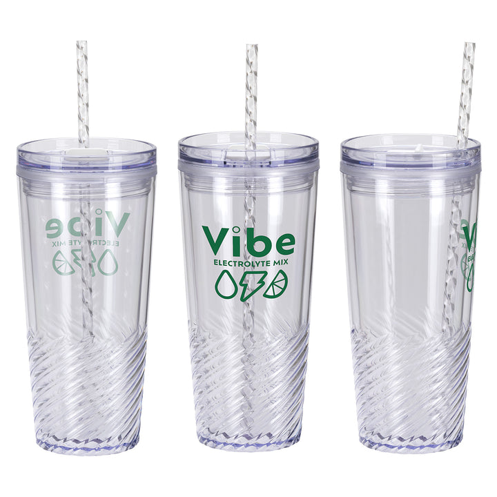 Clio 20 oz  2-in-1 Recycled Acrylic Straw Tumbler