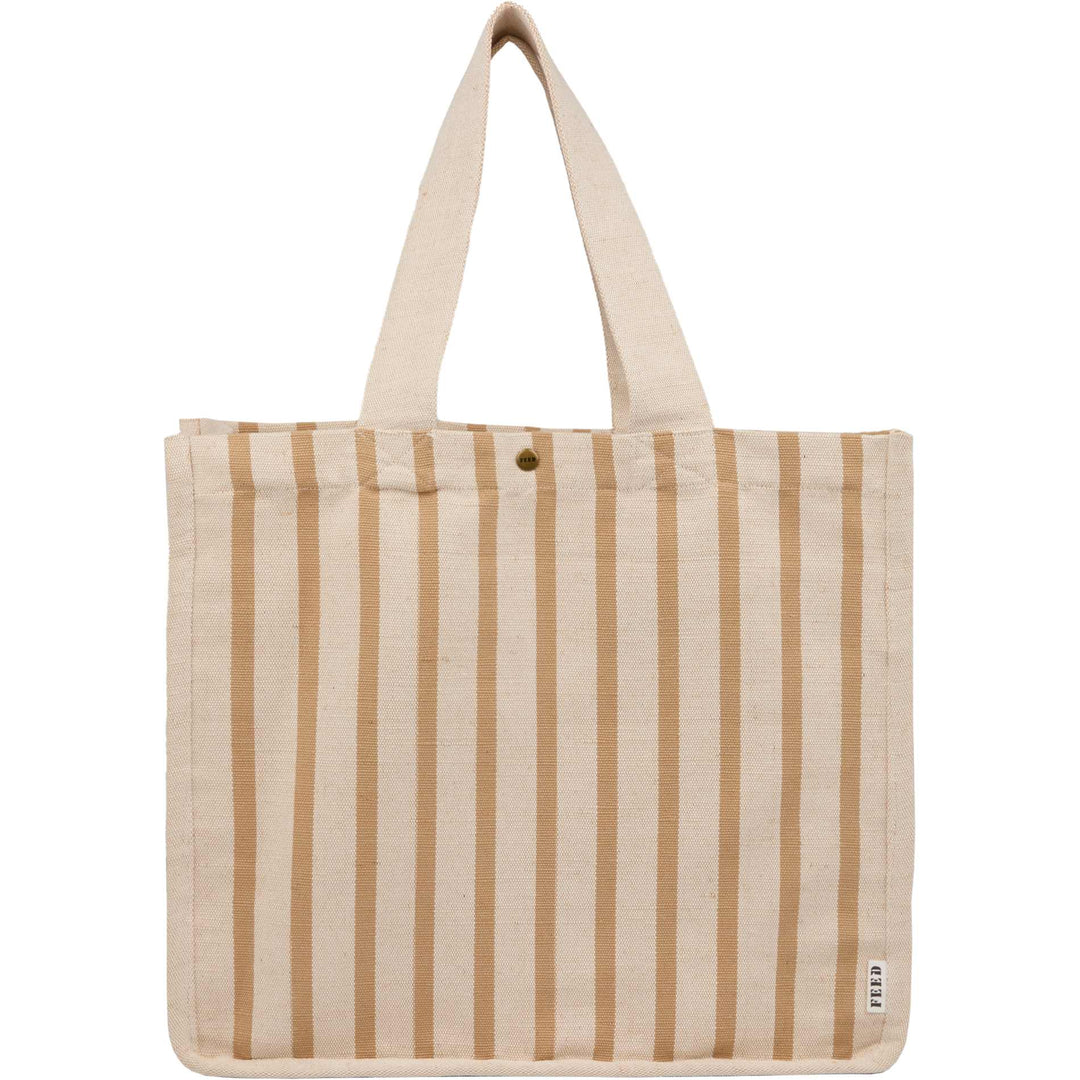 FEED Cotton and Jute Striped Tote