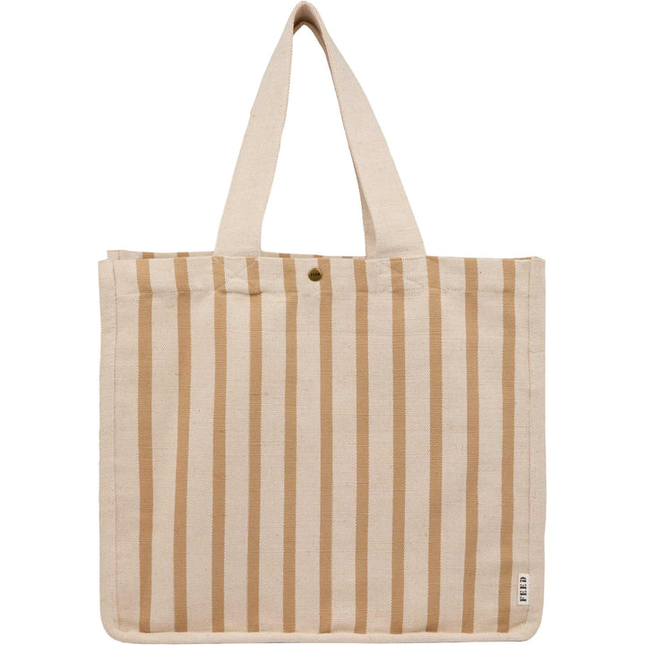 FEED Cotton and Jute Striped Tote