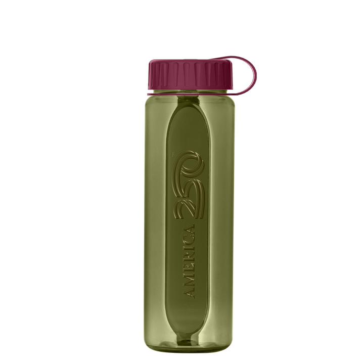 Boss Embossed RPET Bottle with Tethered Lid - 26 oz.