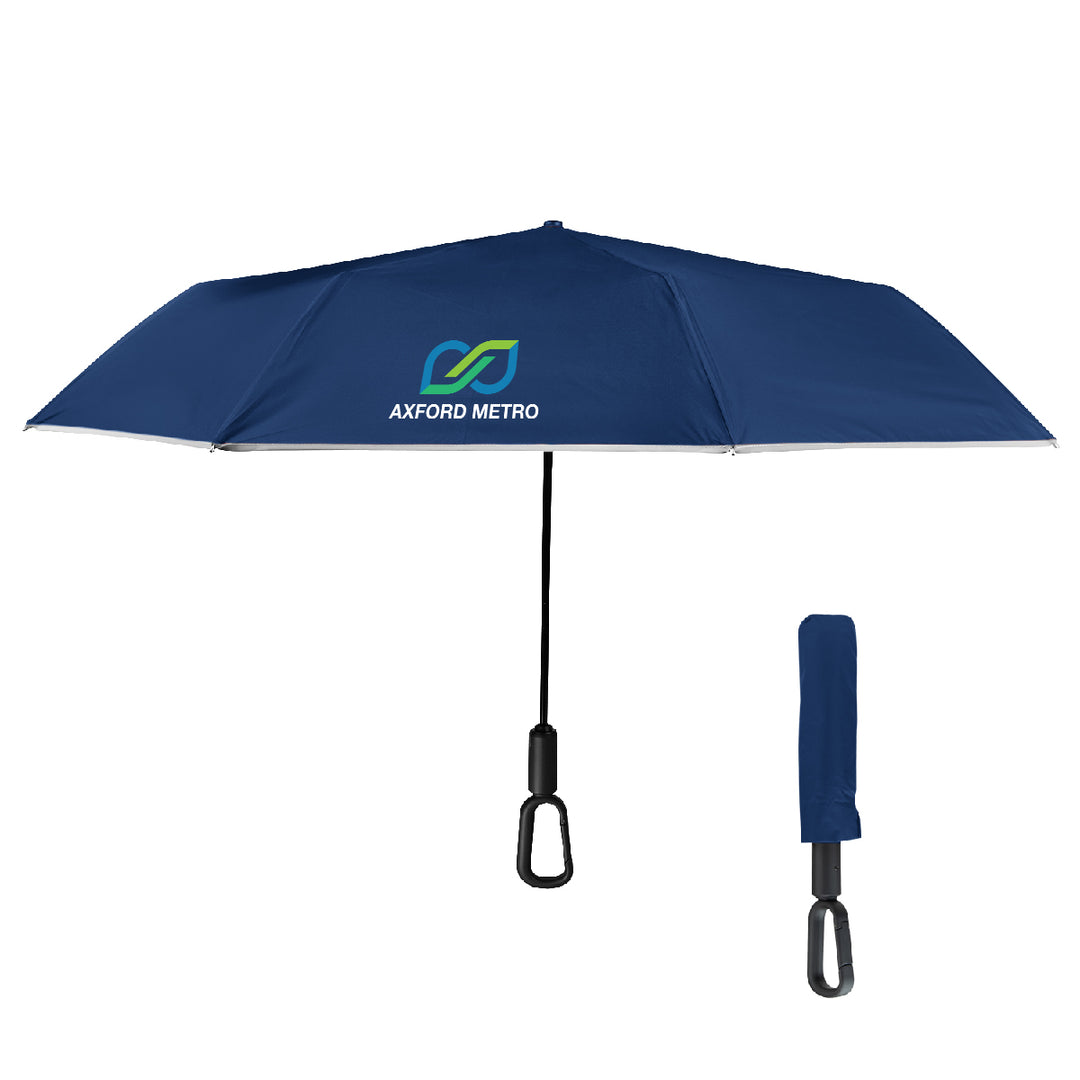 46" Arc Reflective Umbrella With Carabiner Handle