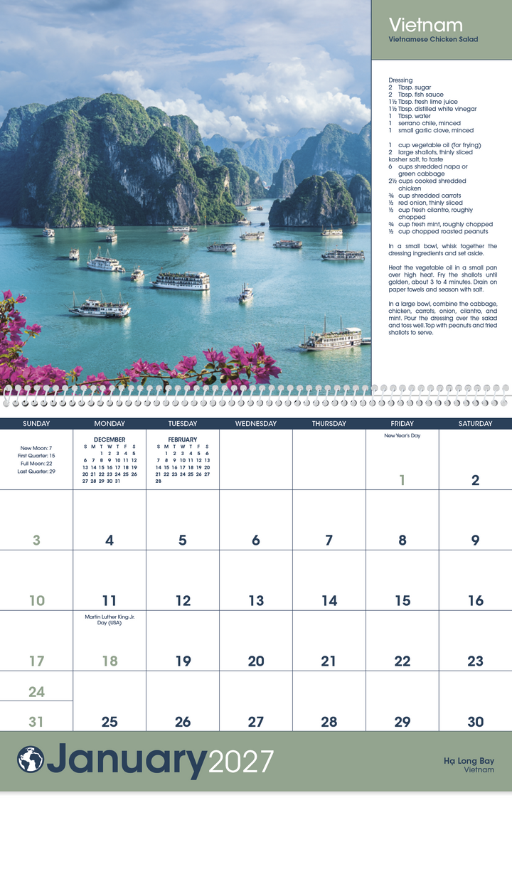 Triumph® Calendars World Scenes with Recipe Calendar