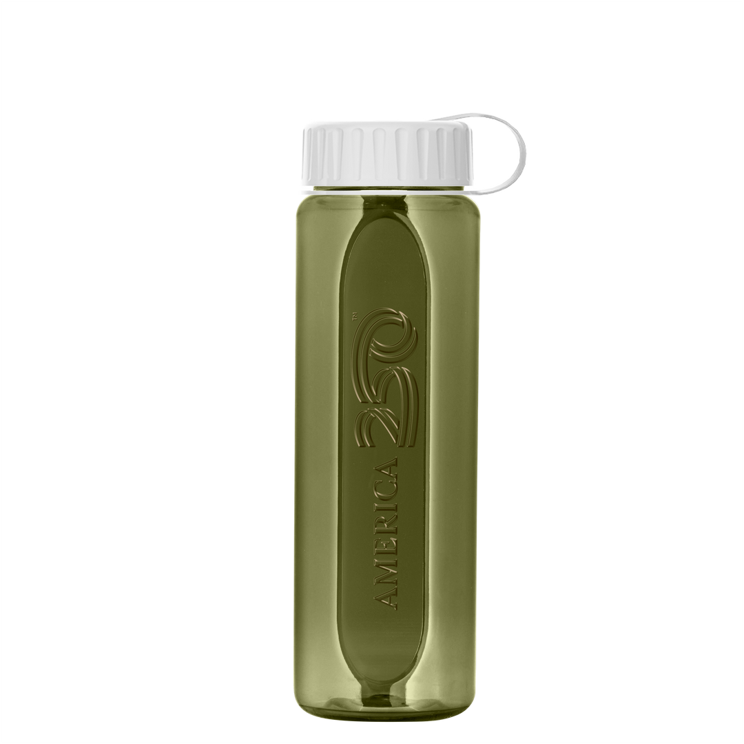Boss Embossed RPET Bottle with Tethered Lid - 26 oz.