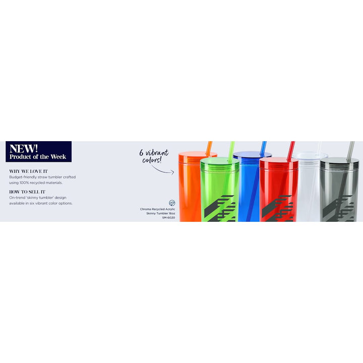 Chroma Recycled Acrylic Straw Tumbler 16oz